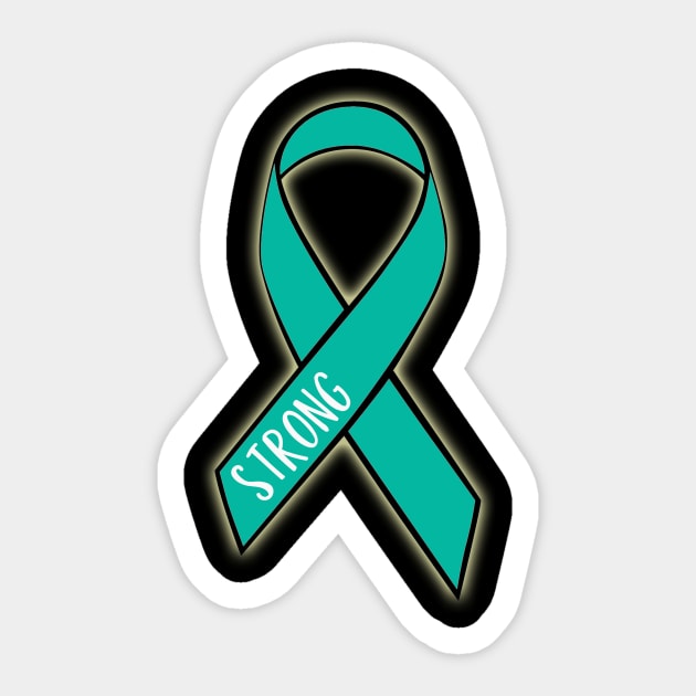 Ovarian Cancer Strong Sticker by charlescheshire